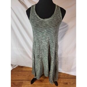 Gilda Midani Olive Green Sleeveless Lagenlook Midi Dress  Flawed Read Size Small